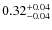 $0.32^{\rm +0.04}_{-0.04}$