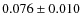 $0.076\pm0.010$