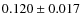 $0.120\pm0.017$