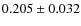 $0.205\pm0.032$