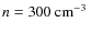 $n = 300~ \mbox{{cm}$^{-3}$ }$