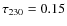 $\tau_{230}=0.15$