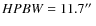 $HPBW=11.7\hbox{$^{\prime\prime}$ }$