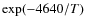 $\exp(-4640/T)$