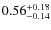 $ 0.56 _{\rm - 0.14 }^{+ 0.18 } $