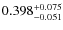 $ 0.398 _{\rm - 0.051 }^{+ 0.075 } $