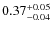 $ 0.37 _{\rm - 0.04 }^{+ 0.05 } $