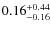 $ 0.16 _{\rm - 0.16 }^{+ 0.44 } $
