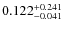 $ 0.122 _{\rm - 0.041 }^{+ 0.241 } $