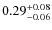 $ 0.29 _{\rm - 0.06 }^{+ 0.08 } $