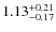 $ 1.13 _{\rm - 0.17 }^{+ 0.21 } $
