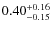 $ 0.40 _{\rm - 0.15 }^{+ 0.16 } $