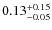 $ 0.13 _{\rm - 0.05 }^{+ 0.15 } $