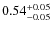 $ 0.54 _{\rm - 0.05 }^{+ 0.05 } $