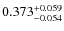 $ 0.373 _{\rm - 0.054 }^{+ 0.059 } $