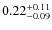 $ 0.22 _{\rm - 0.09 }^{+ 0.11 } $
