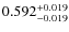 $ 0.592 _{\rm - 0.019 }^{+ 0.019 } $