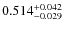 $ 0.514 _{\rm - 0.029 }^{+ 0.042 } $