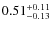 $ 0.51 _{\rm - 0.13 }^{+ 0.11 } $
