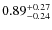 $ 0.89 _{\rm - 0.24 }^{+ 0.27 } $