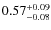 $ 0.57 _{\rm - 0.08 }^{+ 0.09 } $