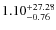 $ 1.10 _{\rm - 0.76 }^{+ 27.28 } $