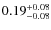 $ 0.19 _{\rm - 0.08 }^{+ 0.08 } $