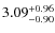 $ 3.09 _{\rm - 0.90 }^{+ 0.96 } $