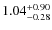 $ 1.04 _{\rm - 0.28 }^{+ 0.90 } $