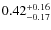 $ 0.42 _{\rm - 0.17 }^{+ 0.16 } $