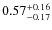 $ 0.57 _{\rm - 0.17 }^{+ 0.16 } $