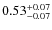 $ 0.53 _{\rm - 0.07 }^{+ 0.07 } $