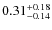 $ 0.31 _{\rm - 0.14 }^{+ 0.18 } $