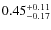 $ 0.45 _{\rm - 0.17 }^{+ 0.11 } $