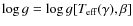 $\log g = \log g[T_{\rm eff}(\gamma),\beta]$