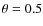 $\theta=0.5$