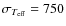 $\sigma_{T_{\rm eff}}= 750$
