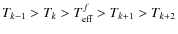 $T_{k-1} > T_k > T_{\rm eff}^f > T_{k+1} > T_{k+2}$