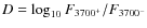 $D = \log_{10}F_{3700^+}/F_{3700^-}$
