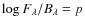 $\log F_{\lambda}/B_{\lambda} = p$