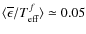 $\langle\overline{\epsilon}/T_{\rm eff}^f\rangle \simeq 0.05$
