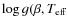 $\log g(\beta,T_{\rm eff}$