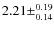 $2.21\pm^{0.19}_{0.14}$