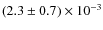 $(2.3 \pm 0.7) \times 10^{-3}$