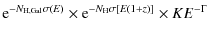 $\displaystyle {\rm e}^{-N_{\rm H,Gal} \sigma(E)} \times {\rm e}^{{-N_{\rm H}} \sigma [E(1+z)]} \times KE^{-\Gamma}$