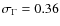 $\sigma_{\Gamma} = 0.36$
