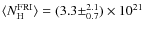 $\langle N_{\rm H}^{{\rm FRI}} \rangle = (3.3 \pm^{2.1}_{0.7}) \times 10^{21}$