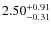 $\rm 2.50^{+0.91}_{-0.31}$