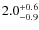 $\rm 2.0_{-0.9}^{+0.6}$