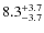 $\rm 8.3^{+3.7}_{-3.7}$